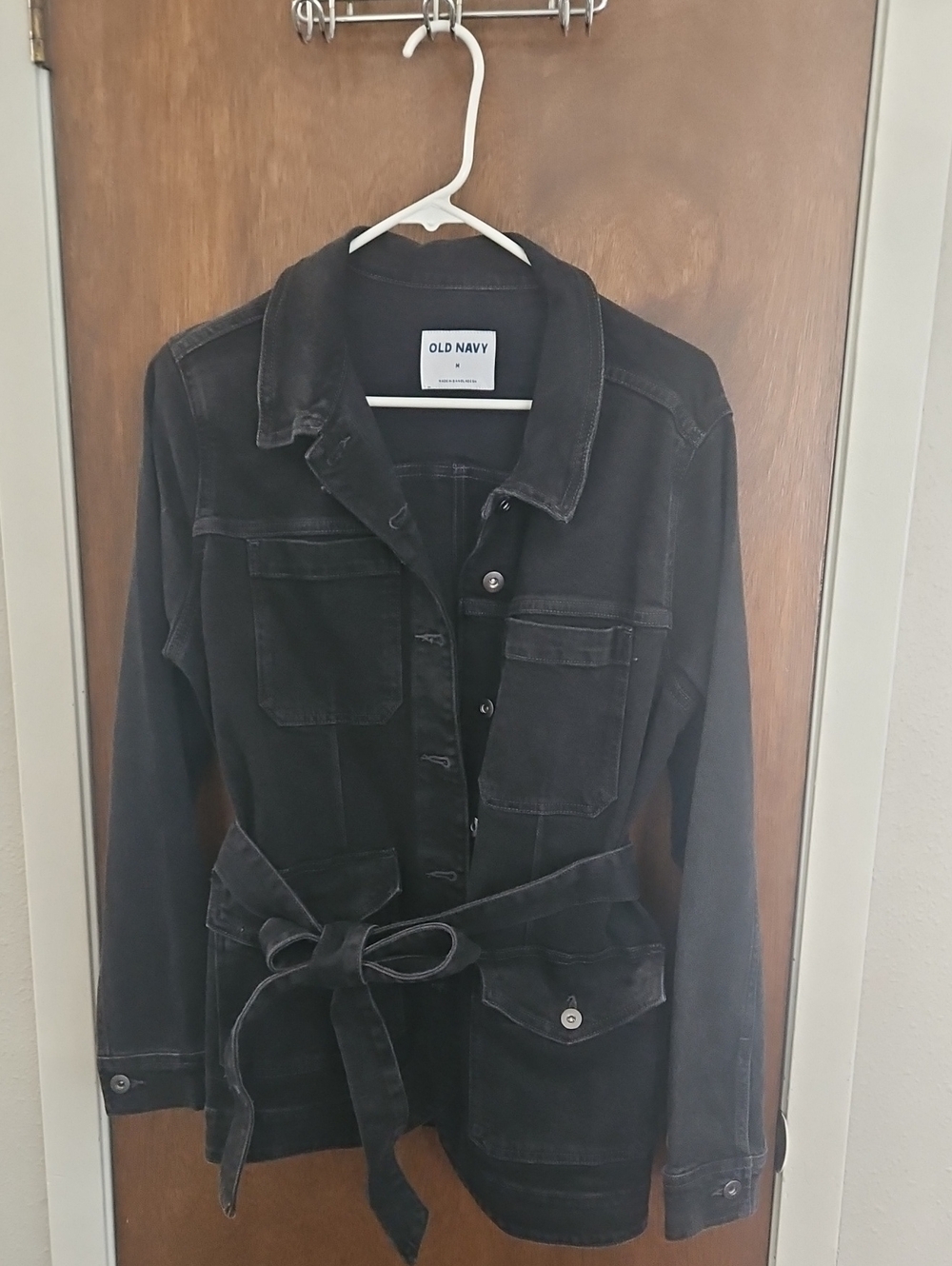 Old Navy Women's Black Belted Utility Jacket